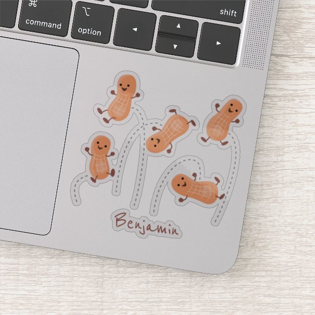 Sticker Caricature de cacahuètes joyeux sautillant (Détail)