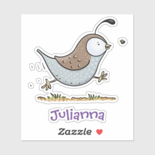 Sticker Caricature de caille mignonne