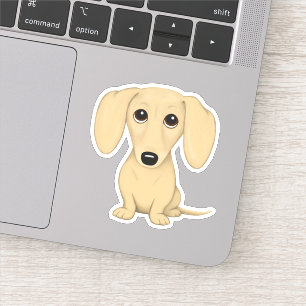 Sticker Caricature de chien mignon à la crème courte