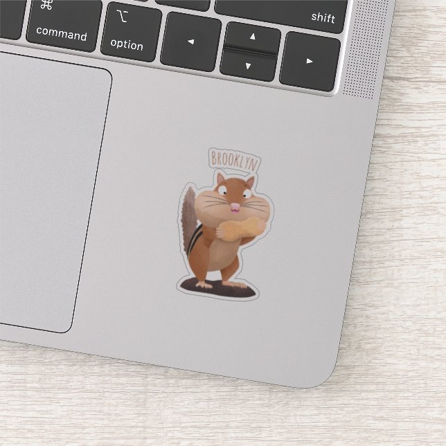 Sticker Caricature de chipmunk à grosses joues mignonnes (Détail)