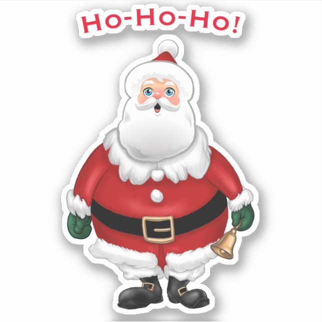 Sticker Caricature de Cute Père Noël (Devant)