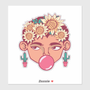 Sticker Caricature de Frida Kahlo
