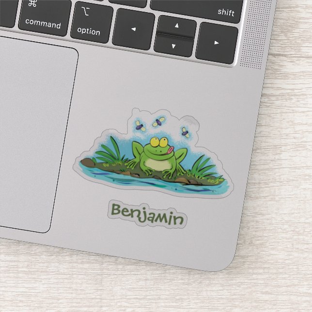 Sticker Caricature de grenouille vert mignon (Détail)