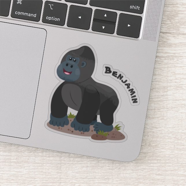 Sticker Caricature de gros gorilles joyeux (Détail)