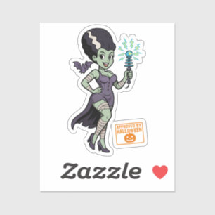 Sticker Caricature de la femme de Frankenstein