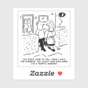 Sticker Caricature de la femme du directeur de la circulat