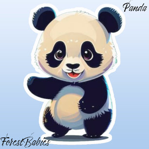 Sticker Caricature de l'animal de l'ours de Panda Cute