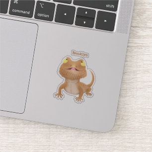 Sticker Caricature de lézard de dragon à barbe