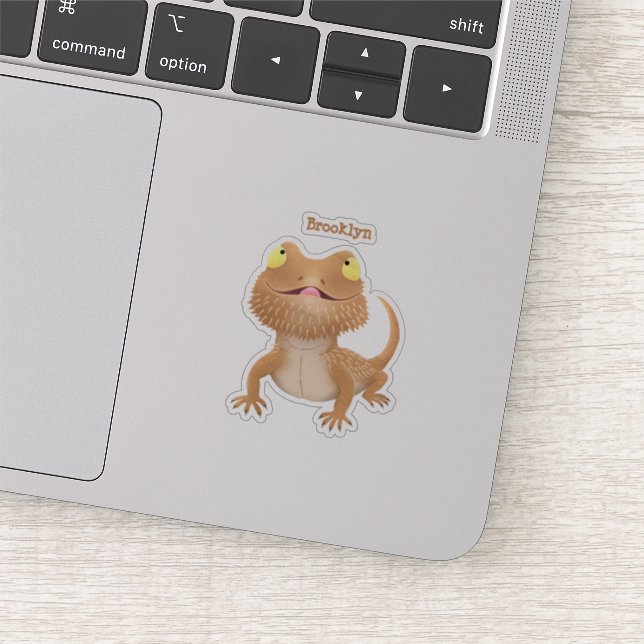 Sticker Caricature de lézard de dragon à barbe (Détail)