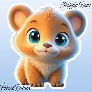 Sticker Caricature de l'ours en tourbe mignon Graphisme Na