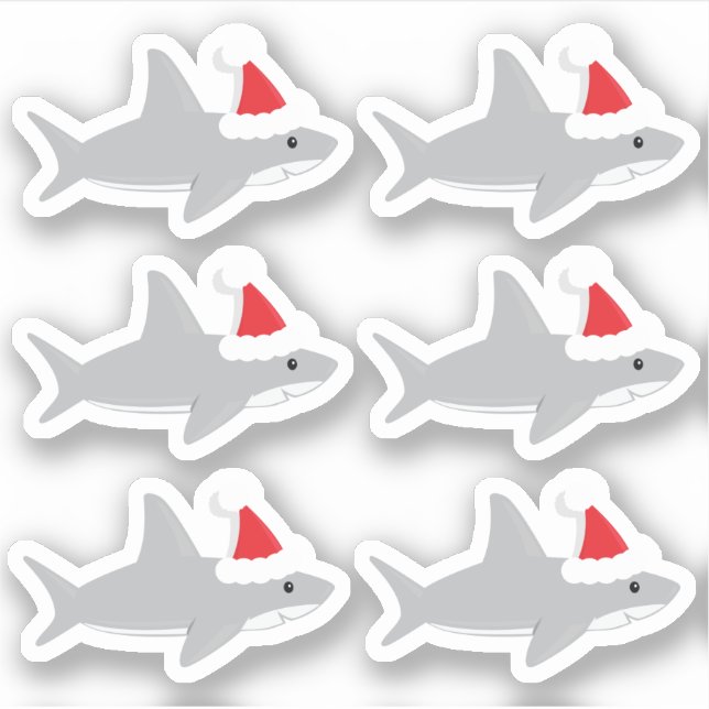 Sticker Caricature de Noël de Noël pour le petit requin de (Devant)