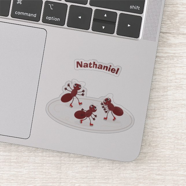 Sticker Caricature de patinage sur glace de Happy red four (Détail)