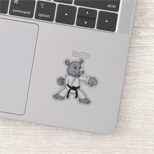 Sticker Caricature de rhino kung fu