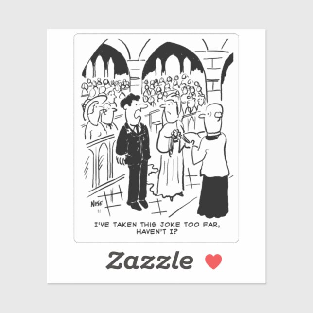 Sticker Caricature du Mariage de plaisanterie pratique pou (Feuille)