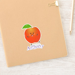 Sticker Caricature en forme de pomme kawaii