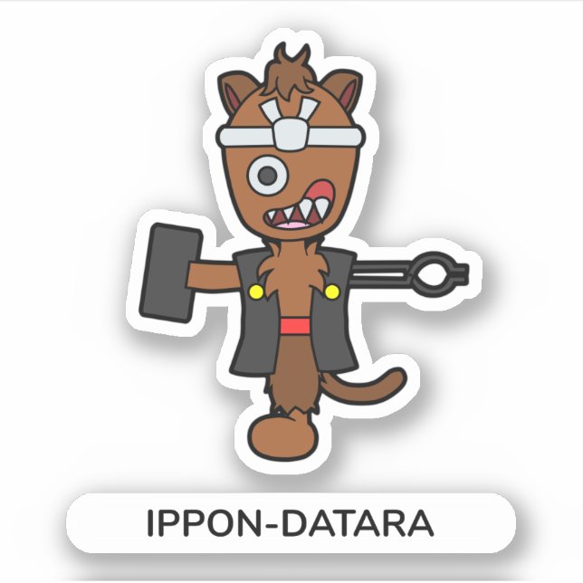 Sticker Caricature japonaise Yokai Monster Ippon-datara (Devant)