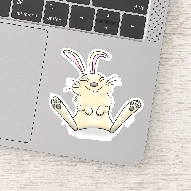 Sticker Caricature joli sourire lapin lapin bébé lapin lap (Détail)