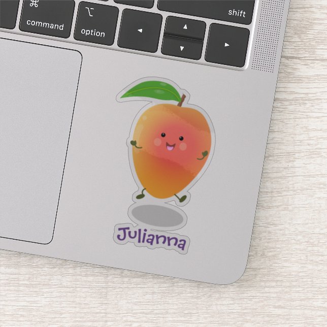 Sticker Caricature mignonne de mangue joyeuse (Détail)