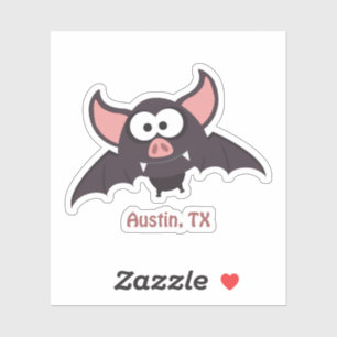 Sticker Caricature mignonne et drôle Austin Texas Bat