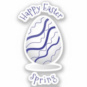 Sticker Caricature minimaliste romantique de Pâques joyeux