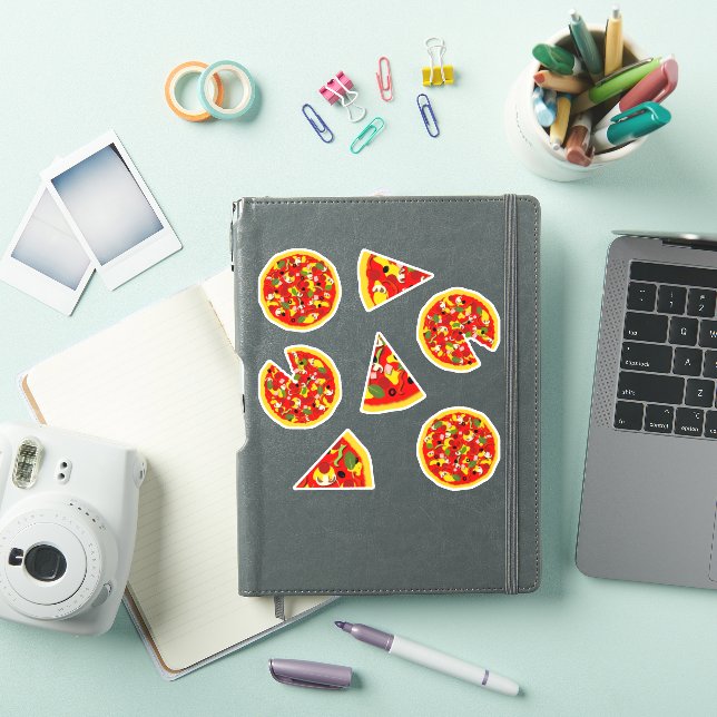 Sticker Caricature Pizza et Pizza Slices (Couverture iPad)