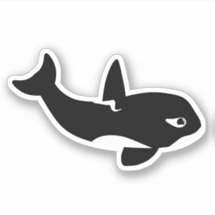 Sticker Caricature pour baleine tueuse - Cute