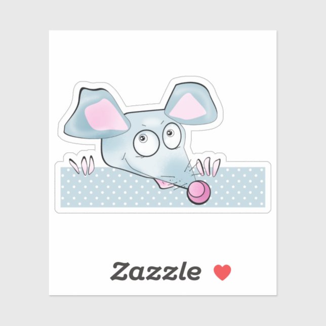 Sticker Caricature souris rat Nouvel An 2020 symbole enfan (Feuille)
