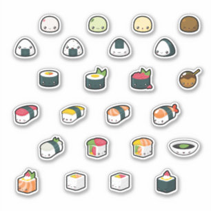 Sticker Caricatures de Sushi Kawaii incroyablement mignonn