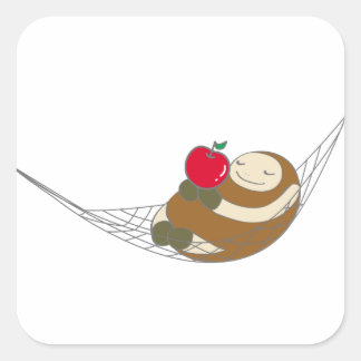 STICKER CARRÉ なまけたろうステッカー　たろう