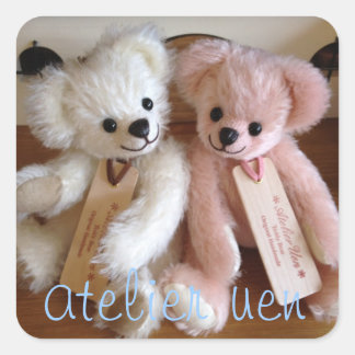 STICKER CARRÉ アトリエうえん オリジナルかくしーる(ふたり)