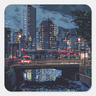 STICKER CARRÉ 東京の夜景 ステッカー