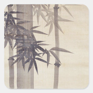 Sticker Carré 竹, bambou de 其一, Kiitsu, art du Japon