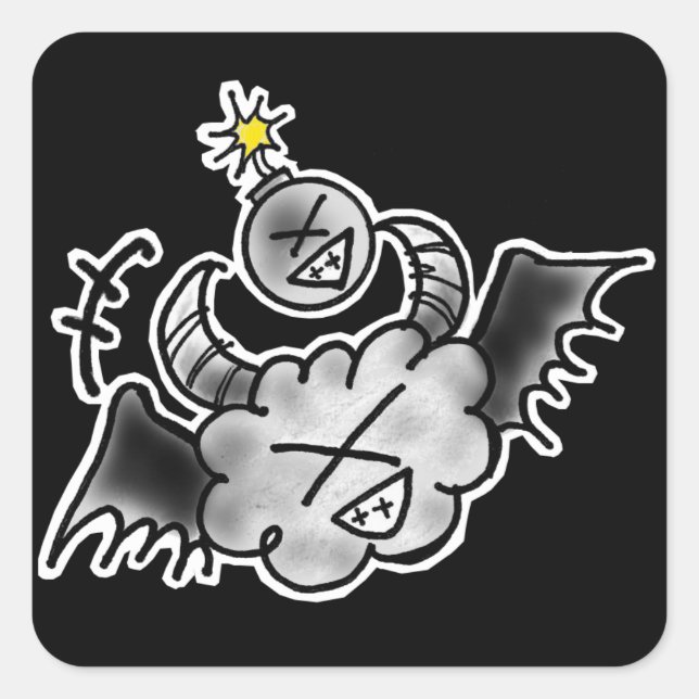 STICKER CARRÉ 面白? ラウンドシール (Devant)