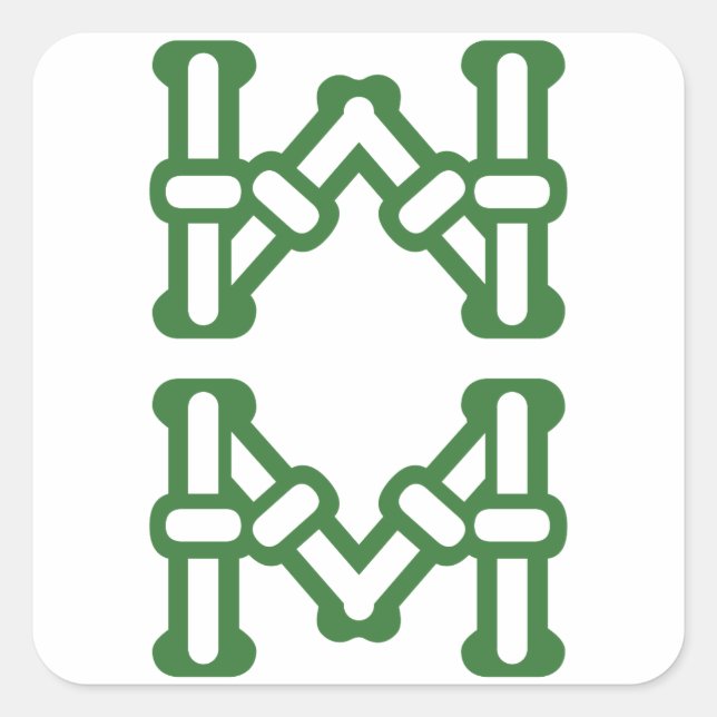 STICKER CARRÉ 麻雀牌 8索 / EIGHT OF BAMBOOS -MAHJONG TILE- (Devant)