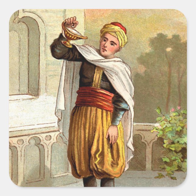 Sticker Carré 1001 Nuits Arabes : Aladdin (Devant)