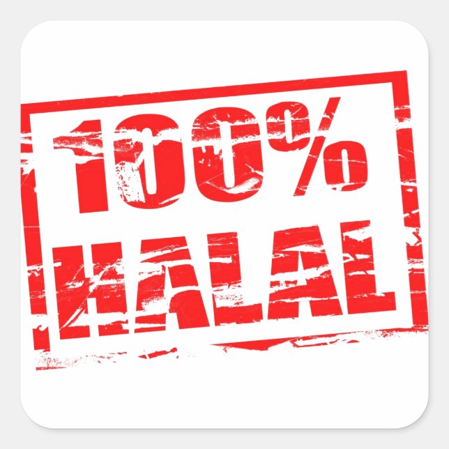 Sticker Carré 100% halal (Devant)
