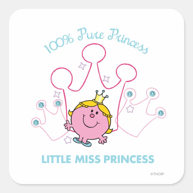 Sticker Carré 100% Pure Princesse - Little Miss Princesse (Devant)