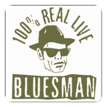 Sticker Carré 100% Real Live Bluesman