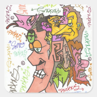 Sticker Carré 13 phases carrées