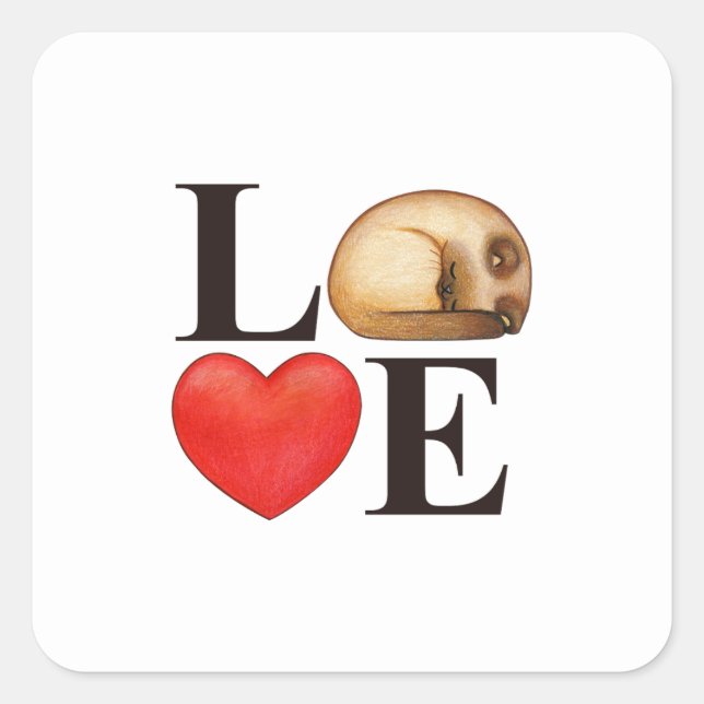 Sticker Carré 14 février Bonne Saint-Valentin st valentin (Devant)