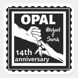 Sticker Carré 14e anniversaire du mariage Opal traditionnel