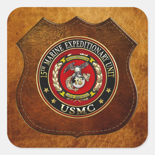 Sticker Carré 15e unité expéditionnaire maritime (15e UEM) [3D] (Devant)