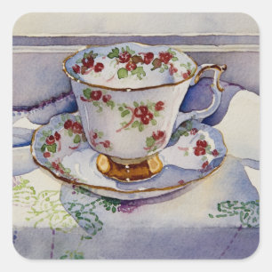 Sticker Carré 1799 Teacup on Linen