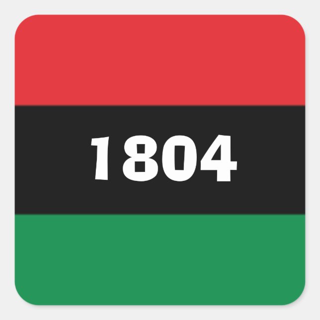 Sticker Carré 1804 Haïti Couleurs panafricaines (Devant)