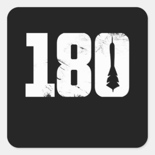 Sticker Carré 180 fléchettes Retro Dartist Dart Throwing