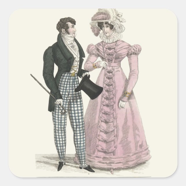 Sticker Carré 1823 Antique Homme Mariage Femme Mode (Devant)