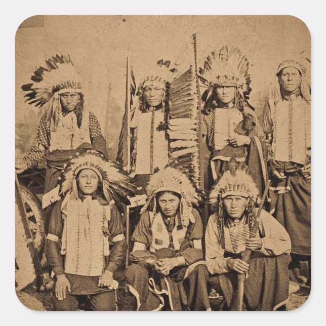 Sticker Carré 1895 Buffalo Bill Wild West Show Sioux Chiefs (Devant)
