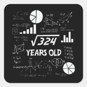 Sticker Carré 18 Ans Anniversaire Geeky Math 18e anniversaire Ca
