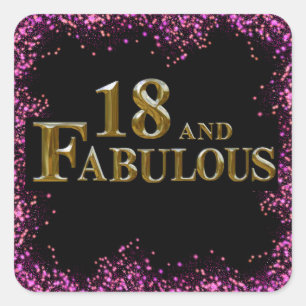 Sticker Carré 18e Anniversaire 