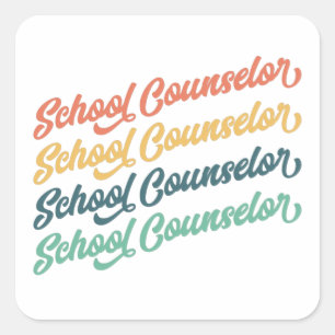 Sticker Carré 1/2- Retour À L'École Vintage Conseiller